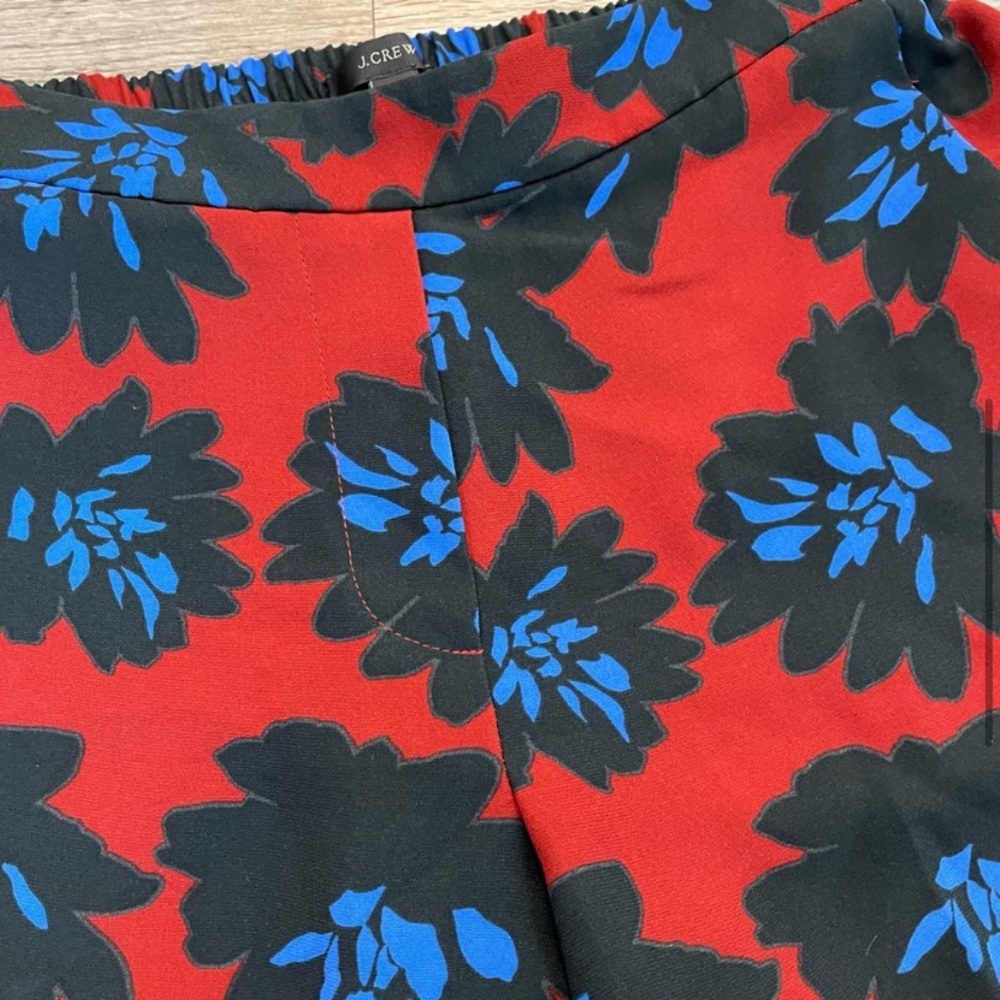 J. Crew Firework Floral Print Red Blue & Black Dress Pants View 5